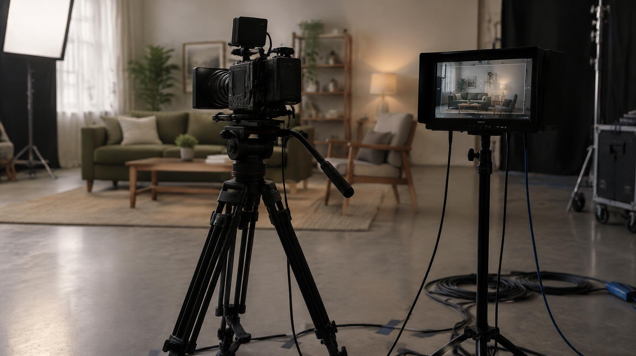 Camera operator on a small film set