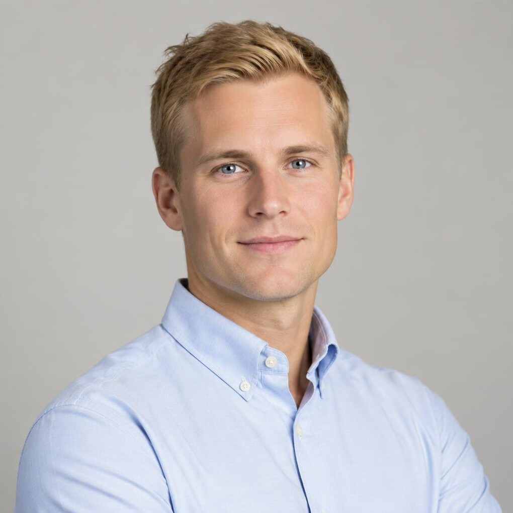 Portrait of a young man in a collared shirt